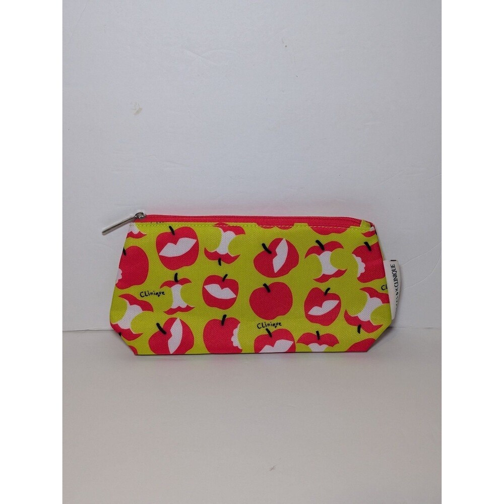 Clinique x Donald Robertson Apple Print Cosmetic Makeup Pouch